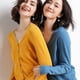 thumbnail image 2 of Abrigo de mujer de primavera, cárdigan de punto con cuello en V y manga larga, suéter ajustado de estilo coreano de color sólido corto y fino para mujer, 2 of 6