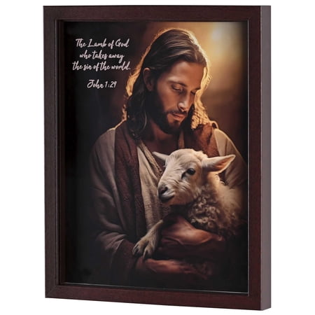 Dicksons Lamb Of God John 1:29, Brown 15 x 12 Inch MDF/Glass Framed Wall Art