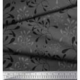 thumbnail image 3 of Soimoi Gray Rayon Fabric Artistic Leaves Printed Fabric 1 Yard 56 Inch Wide, 3 of 3