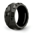 thumbnail image 4 of Grey Titanium Ring Band Wedding Standard Faceted Edward Mirell Black Ti Edges Polished 12mm, 4 of 6