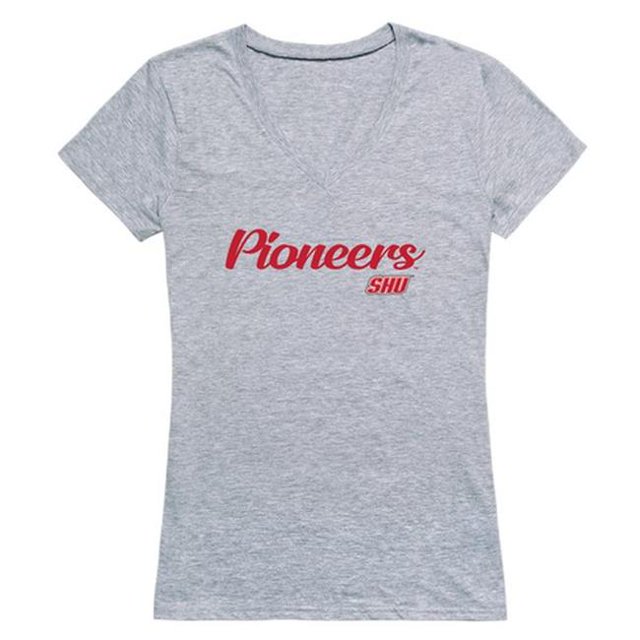 W Republic 555-372-HGY-02 Sacred Heart University T-Shirt Script pour Femmes, Gris Chiné - Moyen