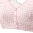 thumbnail image 4 of Xdegoge Women's Wide Strap Front Closure Gingham Bra Wireless Padded Support Breathable Plaid Fabric Bras Full Coverage Casual Brassiere Convenient On/Off Ideal for Daily Wear, 4 of 4
