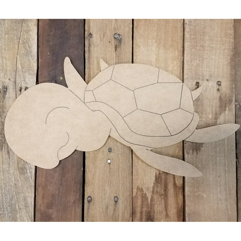 Paint by Line, Turtle DIY Unfinished Wooden Cutout Craft
