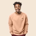 thumbnail image 3 of Dalix Pizza Embroidered Crewneck Fleece Sweatshirt Pullover Mens in Peach L Large, 3 of 5