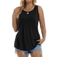 thumbnail image 4 of Fantaslook Womens Tank Tops Dressy Casual Sleeveless Blouses Crew Neck Pleated Tunic Shirts Summer Tops, 4 of 10