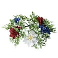 thumbnail image 3 of Patriotic Candle Wreaths - 10" Red White Blue Artificial Flower Rings for 4th of July, Memorial Day & Veterans Day Centerpieces - Farmhouse Holiday Table Decorations, 3 of 9