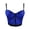 #0027-Blue, variant on Women's Spaghetti Straps PU Leather Bustier Crop Top PU Leather Bustier Crop Top Gothic Punk Push Up Women's Corset Top Bra Gift