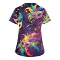 thumbnail image 3 of Hearthz Mardi Gras Scrubs for Women Tops Fat Tuesday Carnival Womens Shirt V Neck Short Sleeve Nurse Uniforms with Pocket S-5XL, 3 of 4