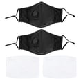 thumbnail image 1 of 2 Pcs Cache-Oreilles Unisexe Adulte PM2.5 Valve Respiratoire avec Coussinets Filtrants (Noir), 1 of 12