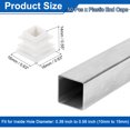 thumbnail image 2 of Tapones de Extremo de Tubo Cuadrado Uxcell de 5/8" (16mm), 50 Pcs Tapones de Agujero de Plástico para Tubos de Metal, Blanco, 2 of 7