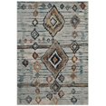 thumbnail image 2 of Modway Jenica Distressed Moroccan Tribal Abstract Diamond 8x10 Area Rug in Silver Blue, Beige and Brown, 2 of 8