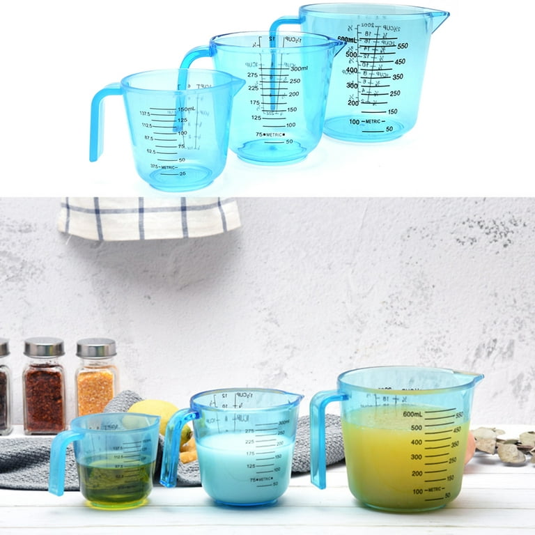 Plastic Measuring Cup,Set of 3 Clear Measuring Cups,1 Cup/2 Cup/4 Cup —  CHIMIYA