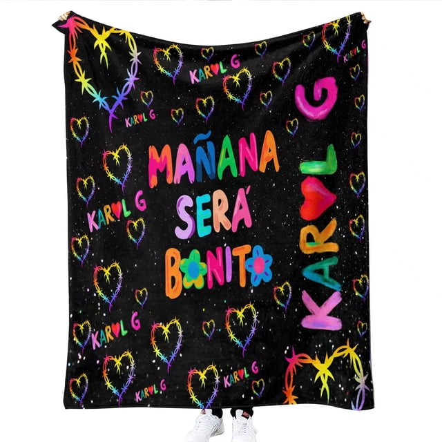Venta caliente diseño de moda mexicano Super Mario Bad Bunny BICHOTA manta de franela de sublimación Karol G manta de viaje