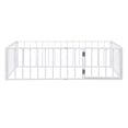 thumbnail image 2 of Harper & Bright Designs Twin Floor Bed Frame for Kids, Metal Montessori Floor Bed with Rails and Door, Floor Twin Size Bed Frame with Fence-Shaped Guardrails, White, 2 of 10