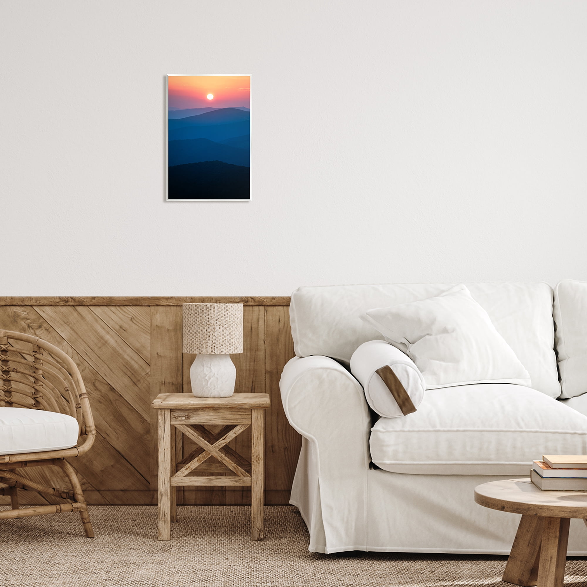Stupell Industries Sunset Over Mountains Landscape Photography Unframed Art Print Wall Art, 10 x 15