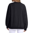 thumbnail image 5 of Trgacdwlo Oversized Crew Neck Sweatshirt Women Long Sleeve Pullover Solid Color Fall Winter Warm Fleece Sweatshirts for Women Black L, 5 of 7