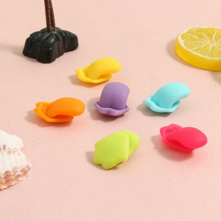 

Danieerclosy Silicone Tongue Wine Glass Recognizer Party Wine Glass Marking 6 Colors