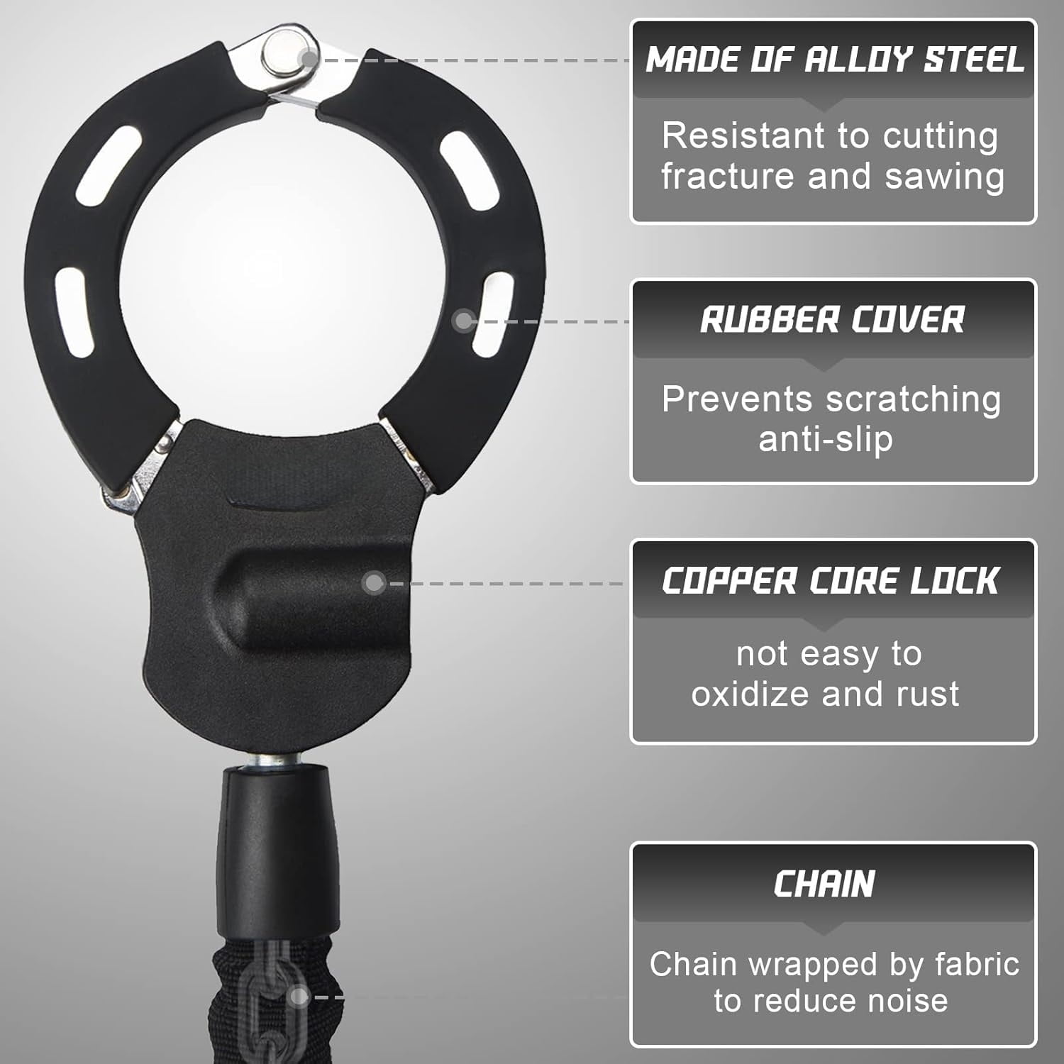 Scooter Lock, Electric Scooter Locks Anti Theft & Waterproof Scooter Bag, Bike Lock with Key, Heavy Duty Handcuff Chain Lock for E Scooter, Electric Bike, Bicycle, Motorbikes