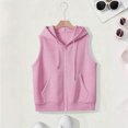 thumbnail image 7 of Womens Lightweight Hooded Vest Sleeveless Full Zip-Up Hoodie Drawstring Sweatshirt with Pockets Casual Sweatshirt Waistcoat, 7 of 7