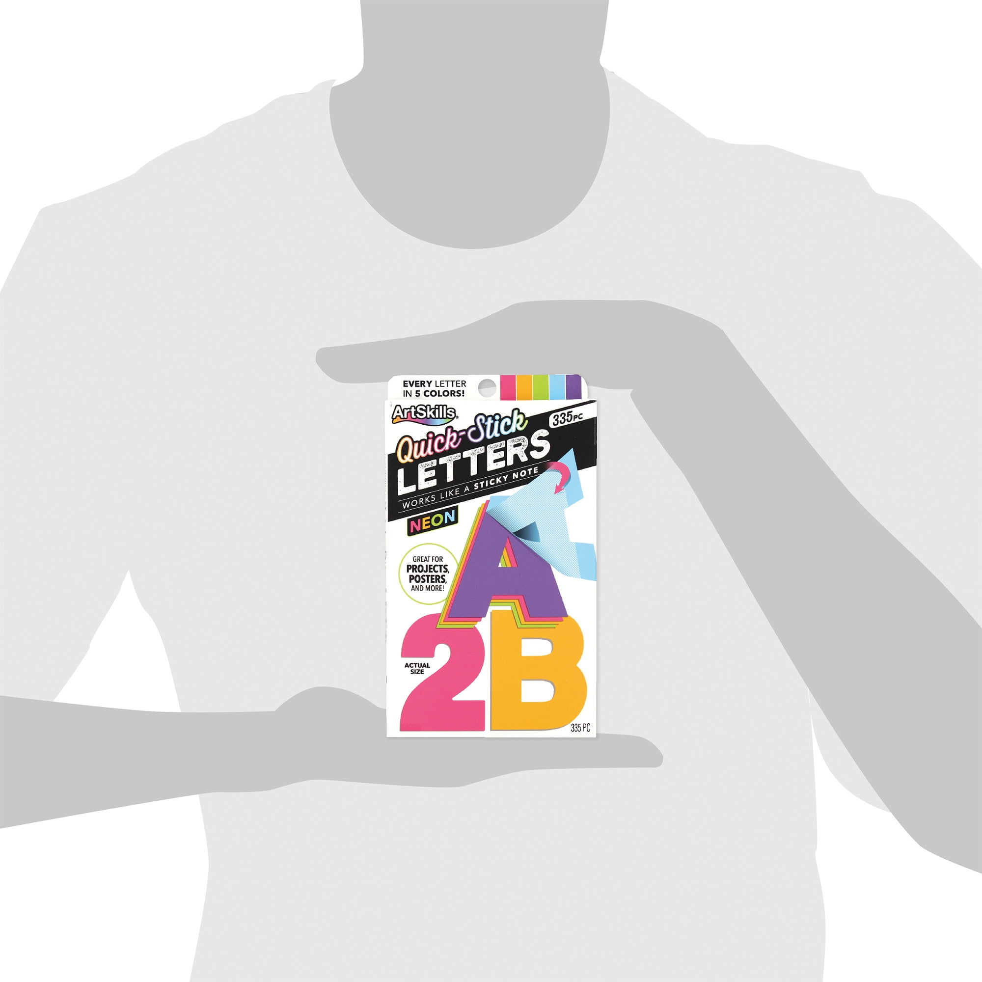 (4 pack) ArtSkills 2.5" Neon Paper Letters & Numbers, 335-Piece Set for Posters, Crafts & School Projects