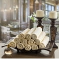 thumbnail image 6 of Monogrammed Gifts, Fingertip Towels, 11 x 18 Inches - Set of 4- Decorative Golden Brown Embroidered Towel - Extra Absorbent 100% Cotton- Personalized Gift- For Bathroom/ Kitchen- Initial D (Ivory), 6 of 6