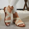 thumbnail image 4 of Xunlbb Clearance, Women's New Summer Elasticated Roman Beach Shoes Open-toed Flat Sandals, 4 of 8