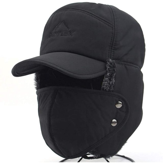 JIAHG, gorro de aviador de invierno para hombre, gorro receptor a prueba de viento, cálido gorro de invierno con orejeras, gorra de béisbol para hombre, gorra de snowboard, patinaje y equitación Ormromra LL-2230