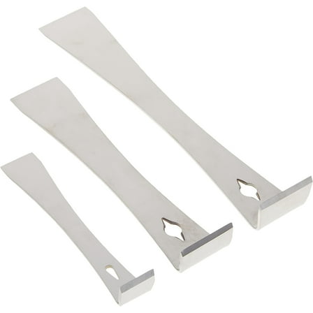 Pro Tools Direct 58605 3-Piece Stainless Steel Pry Bar Scraper Set, Silver