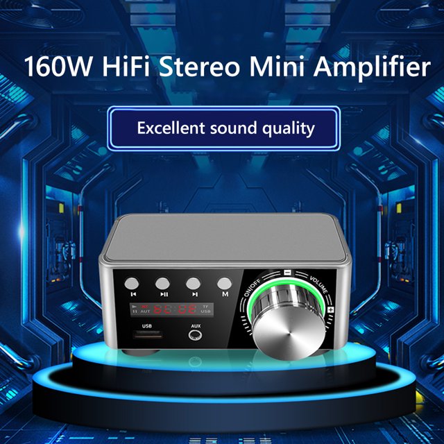 Amplificador De Potencia De Audio Digital Amplificador Digital 50Wx2 Plug And Play Cs8673E Aux Tf Home Theater (Plata)