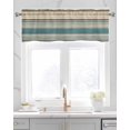 Faux Linen Valances for Windows Boho Style Horizontal Stripe Curtains