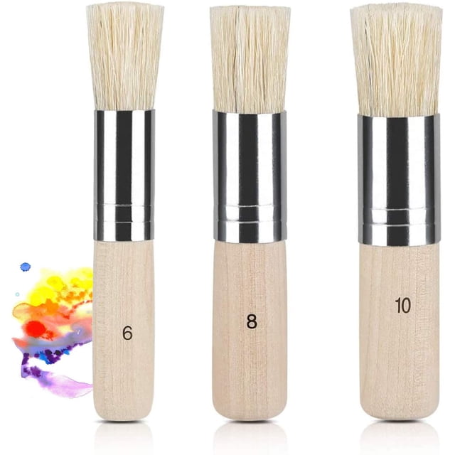 Juego de pinceles para pintar al óleo, juego de pinceles redondos, pinceles para artistas, pinceles para pintar, pinceles planos para pintar, acrílico, acuarela, pintura al óleo, 3 piezas