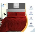 thumbnail image 3 of HNB Store 3pc Duvet Cover Set | Microfiber Made | King/Cal-King Size Duvet Cover with 2 Pillowcases | Burgundy | Pinch, 3 of 7