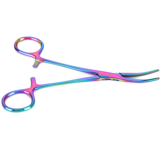 Pinzas removedoras de pelo de oreja de gato y perro de acero inoxidable, pinzas de limpieza con punta curva, punta curva
