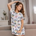 thumbnail image 3 of Haiem Cute Dog Print Women’s Short-sleeved Nightdress – Comfortable and Loose-Fit Sleepwear, Soft Cotton Sleep Shirt for Relaxing, Casual Nightdress, 3 of 6