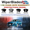 thumbnail image 2 of 2014 Mazda 3 Sport Beam Wiper Blades Wipers w/1yr Warranty (Set of 2) (WiperBladesUSA), 2 of 5