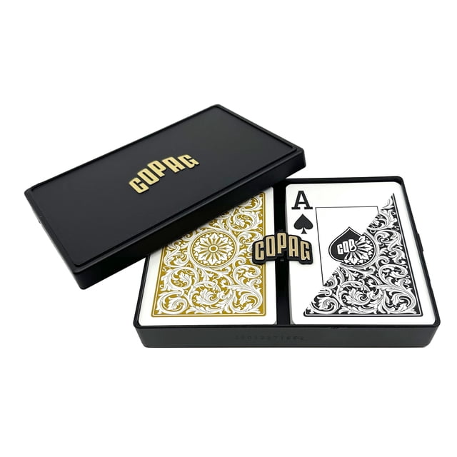 Copag Poker Size Jumbo Index 1546 Playing Cards (Black Gold Setup)