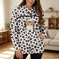 thumbnail image 2 of TGPMGRZ Pet Pouch Hoodie for Women with Kangaroo Pocket Cat Dog Carrier Hoodies Leopard Printed, 2 of 7