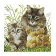 thumbnail image 2 of DIY Needlwork Stamped Cross Stitch Embroidery - Cat Pattern 14CT 34x34cm, 2 of 8