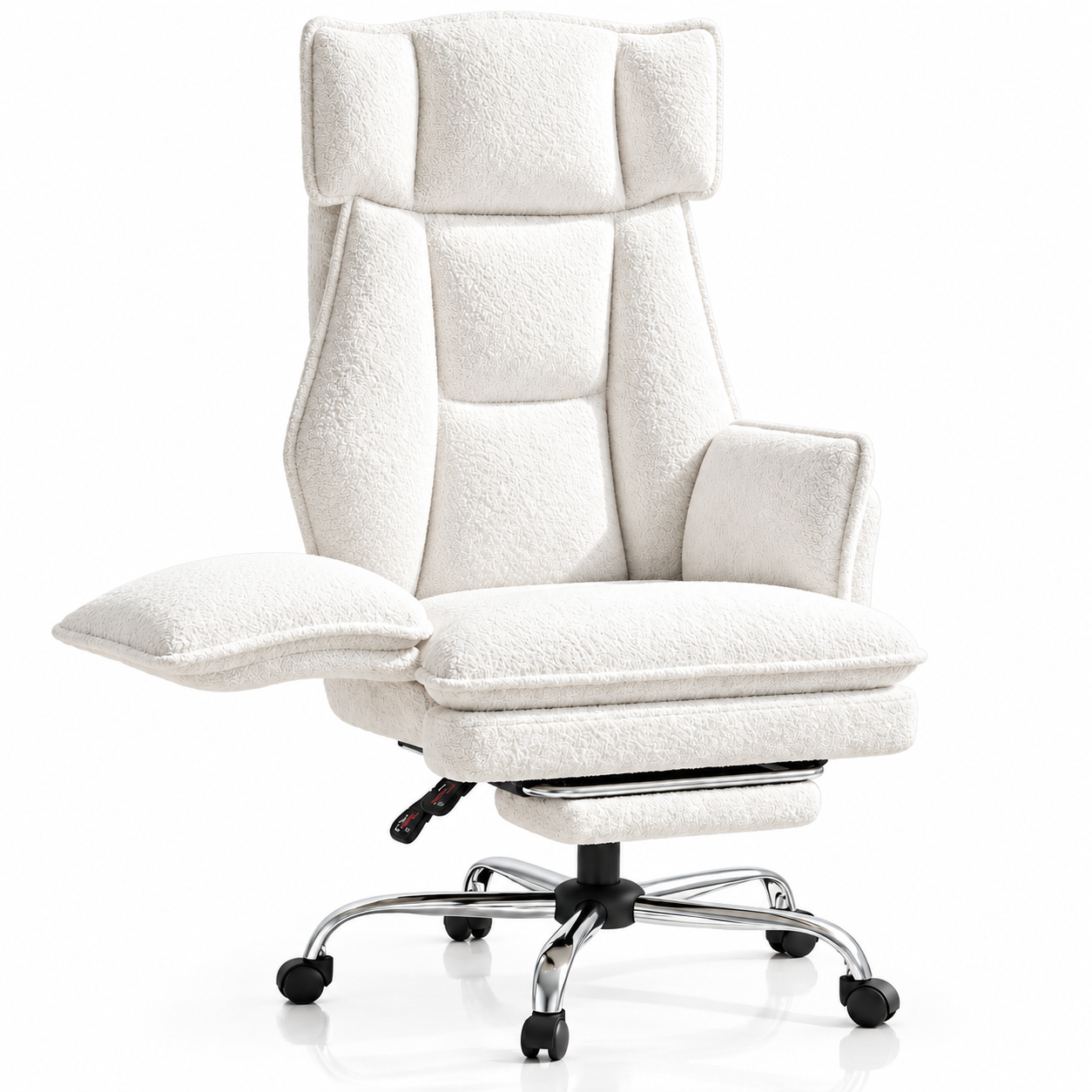 Mr Ironstone Reclining Office Chair with Footrest, White photo 1