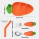 thumbnail image 4 of Bandeja de comida para bebés con forma de rábano, placa dividida, silicona, tenedor, cuchara, sistema, bandeja de comida Speravity HA004999-02, 4 of 7