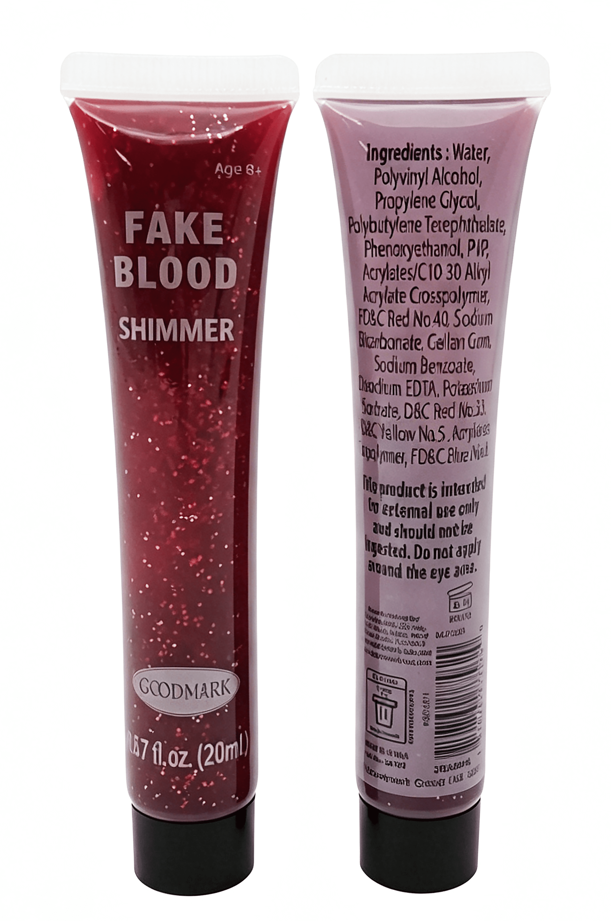Fake Blood Shimmer, Red, 20mL, Halloween Make-Up for Adults by Goodmark