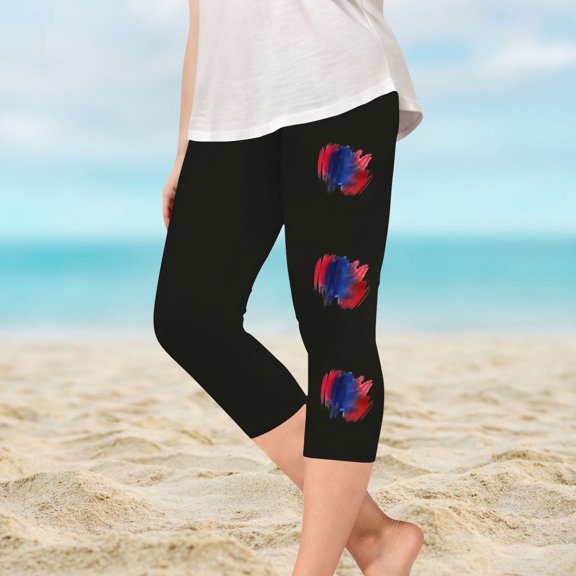 Juslio Girls Pants Kids Girls Fashion Print Summer Leisure Yoga Leggings Sports Cropped(Black Capris, 2 Years)