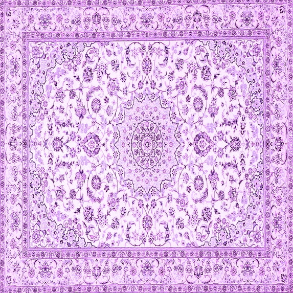 Ahgly Company Indoor Square Persian Purple Traditional Area Rugs, 7' Square