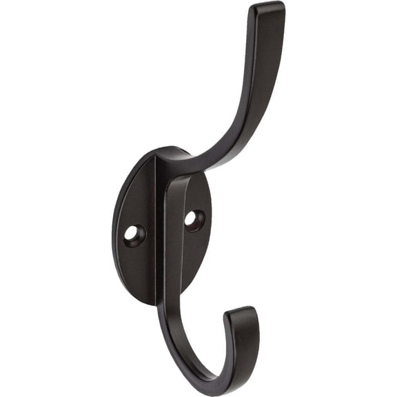 Spectrum Brands Coat & Hat Hook Modern - Oil Rubbed Bronze, Heavy Duty, Metal - 2 Pack