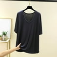 thumbnail image 2 of Mujeres de Verano Tops Suelto Ajuste Casual Color Sólido sin Mangas Cuello en V, Blusa de Moda para el Día Y la Fiesta, 2 of 4