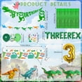 thumbnail image 4 of Decoraciones para fiesta de cumpleaños Bluegogo Three Rex Dinosaur 3rd, 4 of 7