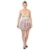 Womens Chiffon Floral Mini Skirt Ruffle High Waist Layered (A20167-WHT)