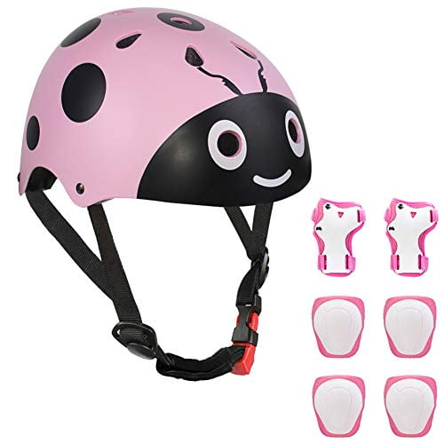 Lanova Boys Girls Ladybug Cycling Skateboard Bike Skating Scooter Helmet for 3 to 8 Years Old Child