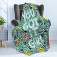 thumbnail image 4 of Saying Soft Flannel Fleece Throw Blanket, You Got It Girl Feminism Slogan and Sayings Typography Floral, Cozy Plush for Indoor and Outdoor Use, 70" x 90", Seafoam Pale Pink, by Ambesonne, 4 of 5