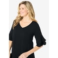 thumbnail image 2 of Woman Within Plus Size Ruffled Elbow-Sleeve Tunic, 2 of 6